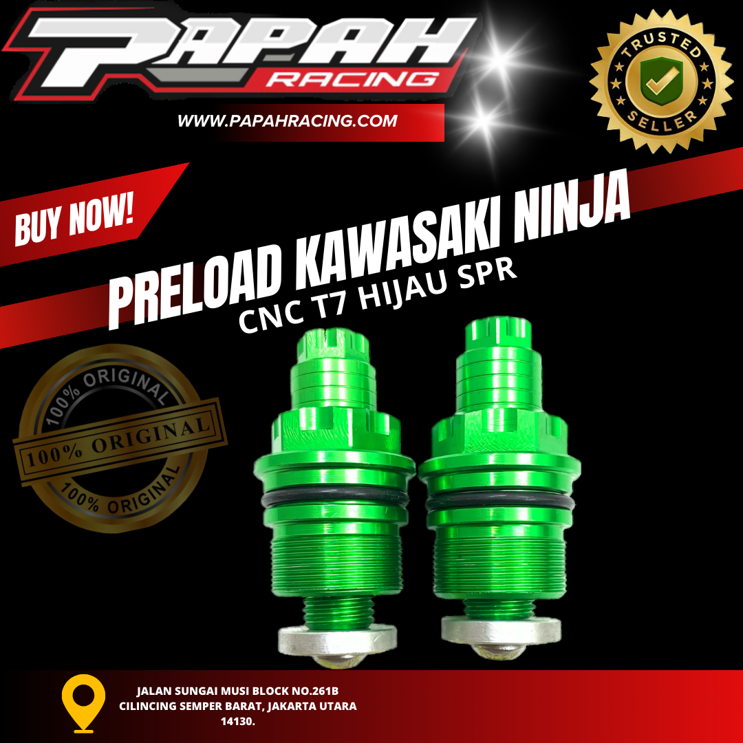 PRELOAD KAWASAKI NINJA T7 HIJAU SPR